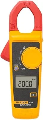 Alicate Amperímetro Fluke-302, CAT IV 300V /CAT III 600V, medição de Corrente Alternada (CA) até 400A, garra de 30mm, visor retroiluminado com função para congelar a medição (hold) e Estojo.