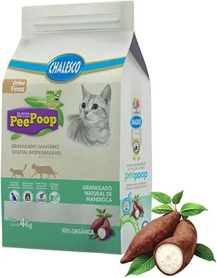 Areia Higiênica Biodegradável de Mandioca Chalesco Peepoop para Gatos – Grãos Finos, Controle de Odores e Alta Absorção | ...