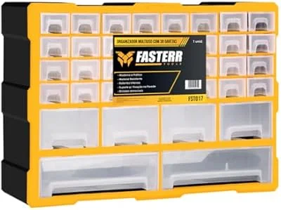 Gaveteiro Organizador Fasterr FST017 com 38 Gavetas | Caixa Organizadora Multiuso para Oficina, Ferramentas, Parafusos e Peças