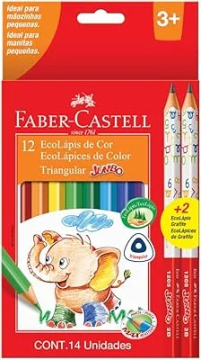 Anúncio patrocinado – Lápis de Cor Ecolápis Triangular Jumbo 12 Cores + 2 Lápis Jumbo 2B, Faber-Castell