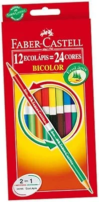 Anúncio patrocinado – Lápis Bicolor com 24 Cores Kit Escolar, Faber-Castell, 120612+2N, Grafite