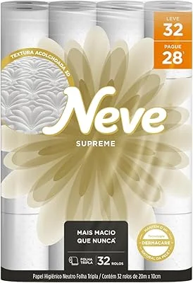 Anúncio patrocinado – Neve Papel Higiênico Supreme Folha Tripla, 20m, Leve 32 Pague 28 Rolos