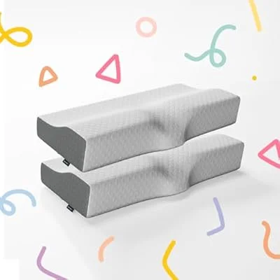 Kit 2 Travesseiros Cervical NASA - Coluna Relax - Suporte Ergonômico com Carvão Ativado e Elevação Lateral para Suporte Adicional