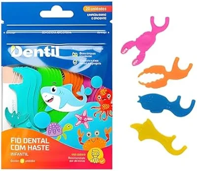 Fio Dental Dentil Kids Com Haste 20 Unidades