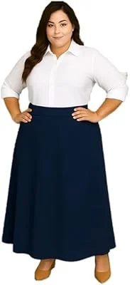 EMILY - PP ao GG - Saia Longa Rodada Malha Scuba Crepe Premium - Moda Evangélica Cristã Feminina
