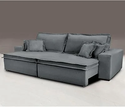 Anúncio patrocinado – Sofa Retrátil e Reclinável com Molas Cama Inbox Premium 2,12m tecido em linho Cinza Escuro