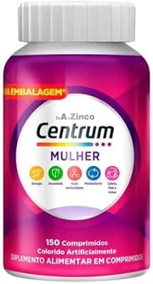 Centrum Mulher Multivitaminico Diário, com Magnésio, Vitamina D e Vitamina B12, 150 Comprimidos
