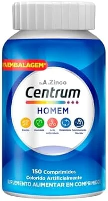 Centrum Homem Multivitaminico Diário com Magnésio, Vitamina D e Vitamina B12, 150 Comprimidos