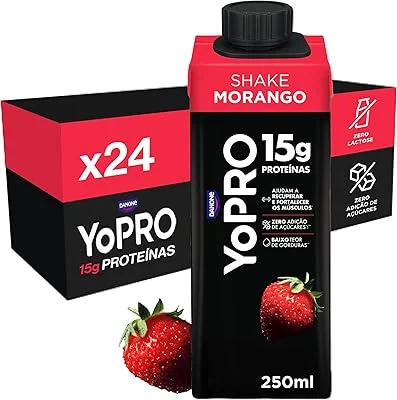 Pack YoPRO Bebida Láctea UHT Morango 15g de Proteínas 250ml -24 Unidades