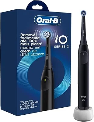 Escova de Dente Elétrica Oral-B Series iO2 para dentes 100% mais Limpos vs. uma Escova de Dente Manual Regular