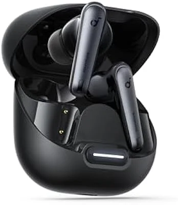 soundcore Liberty 4 NC da Anker, Fone de Ouvido Bluetooth Sem Fio, Redução de Ruído de 98,5%, Cancelamento Adaptativo para Ouvidos e Ambiente, Áudio Hi-Res, 50H de Bateria, Carregamento Sem Fio, Preto