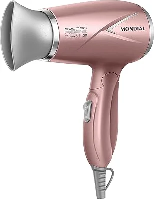 Anúncio patrocinado – MONDIAL Secador de Cabelos Travel, Golden Rose, 1200W, Bivolt - SC-47-GR