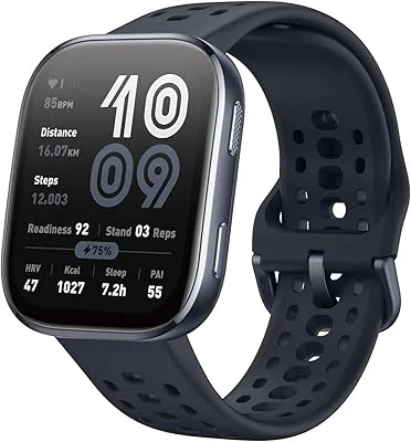 Relógio Inteligente Amazfit Bip 6 Smartwatch 1.97'' Gps,GPS & Free Maps, AI, Bluetooth Call, 5 ATM Water-Resistance (preto)