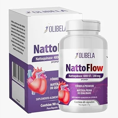 Nattokinase 4000UF 60 Cápsulas 200mg | NatoquinaseApoia um Sistema Cardioavascular Saudável e o Fluxo Sanguíneo. Produto V...