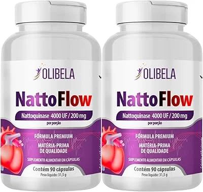 Nattokinase 4000FU 90 Cápsulas Veganas Alta Concentração - Suplemento Alimentar para Suporte à Circulação e Saúde Cardiova...