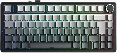 Teclado Mecânico Sem Fio Aula F75 Preto Sombra Rgb Abnt2 Preto Português Brasil