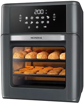 Mondial Air Fryer Oven AFON-12L-FG 12L Digital com 10 Funções, Painel Touch, 2000W, Preto