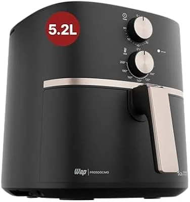 WAP Fritadeira Elétrica Air Fryer GRAND FAMILY 5,2 Litros, Temperatura Ajustável, Revestimento Antiaderente, 1500W 127V