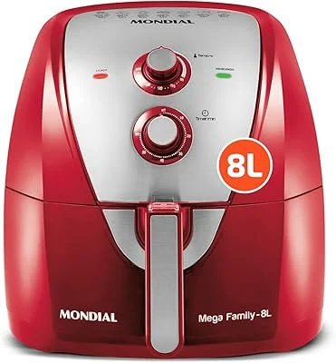 Anúncio patrocinado – Fritadeira Sem Óleo Air Fryer 8L, Mondial, Vermelho/Inox, 1900W, 127V - AFN-80-RI