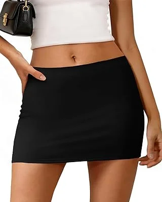 DLOODA Minissaias femininas Y2k colado ao corpo com shorts sob roupas sexy para encontros noturnos