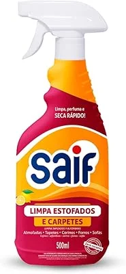 Saif Limpa Estofados E Carpetes Com Gatilho 500Ml Limpador De Carpetes E Estofados Spray Laranja E Vermelho Limpa Perfuma ...