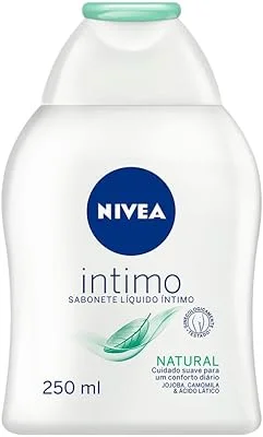 NIVEA Sabonete Líquido Íntimo Natural 250ml, Limpeza Suave, Mantém pH Natural, Óleo de Jojoba, Cuidado Delicado, Uso Diário