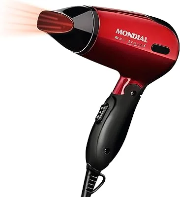 MONDIAL Secador, Max Travel, Bivolt, Preto/Vermelho, 1200W - SC-10