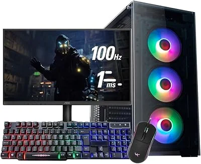 Pc Gamer Ryzen 5 5600gt 16Gb Ram Nvme 500gb Monitor 21,5 100Hz Teclado e Mouse Gamer