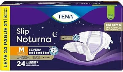 Tena Slip Noturna Fralda Adulto M Leve 24 Pague 21 unidades
