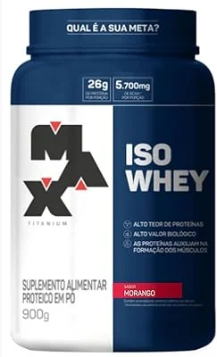 Iso Whey (900g) - Sabor Morango, Max Titanium
