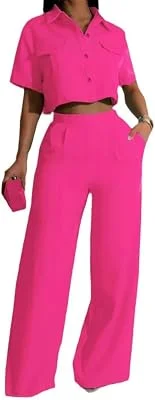 Shiyinvie Conjunto feminino casual de duas peças combinando