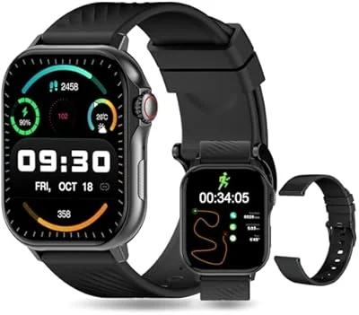 PEJE Smartwatch GPS G08,Tela AMOLED de 2.13", Alexa, Relogio Smartwatch Feminino e Masculino,100 Esportes,1ATM à rova d'água, Chamada Bluetooth, Compatível com Android iOS (Preto)