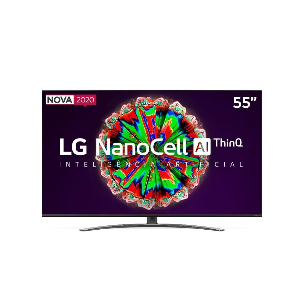 Smart TV LG 55” 55NANO81 Ultra HD 4K NanoCell IPS WiFi Bluetooth HDR Inteligencia Artificial ThinQAI Google Assistente Alexa IOT
