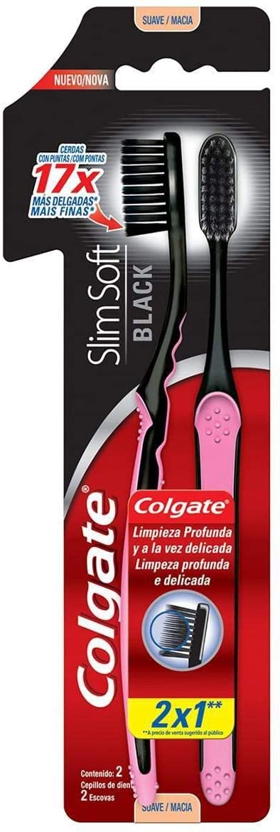 Escova Dental Colgate Slim Soft Black 2Unid Promo Leve 2 Pague 1