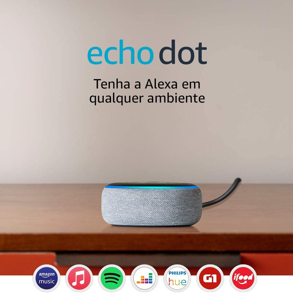 Echo Dot (3ª Geração): Smart Speaker com Alexa – Cor Cinza