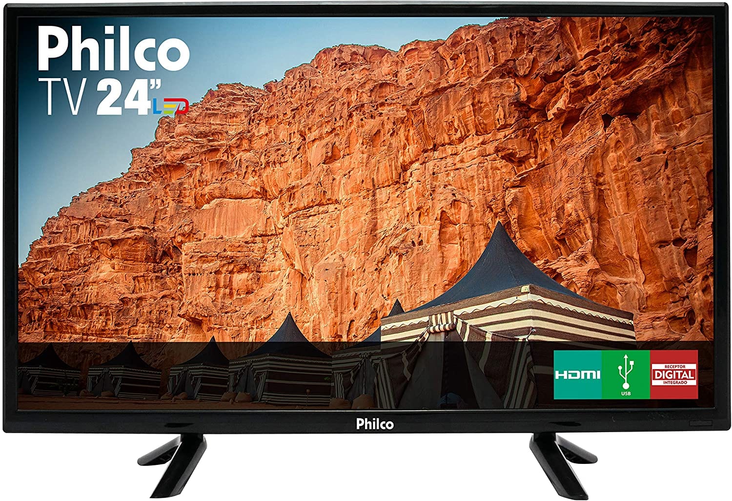 TV LED 24″ HD PHILCO PTV24C10D, Resolução HD, Recepção Digital, Preta Bivolt
