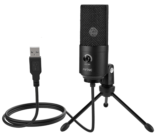 Microfone Condensador Portátil Fifine K669 + tripé