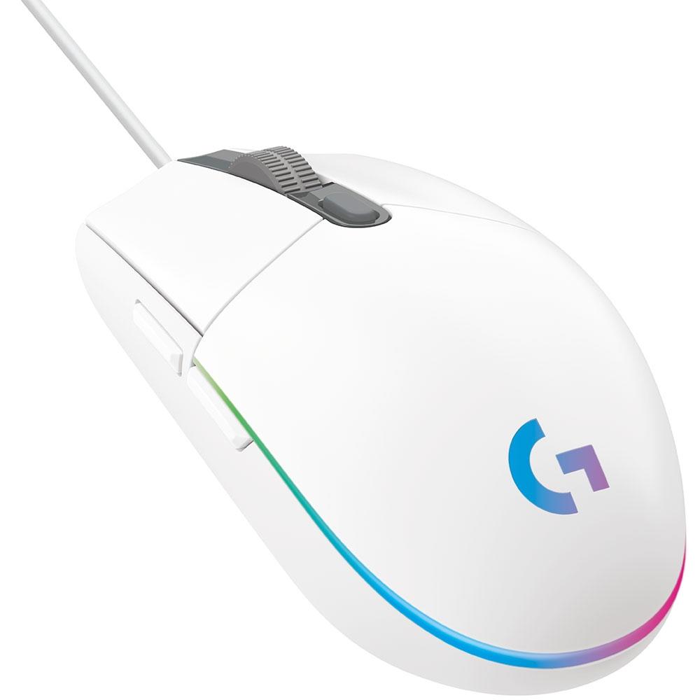 Mouse Gamer Logitech G203 RGB Lightsync, 6 Botões, 8000 DPI, Branco – 910-005794