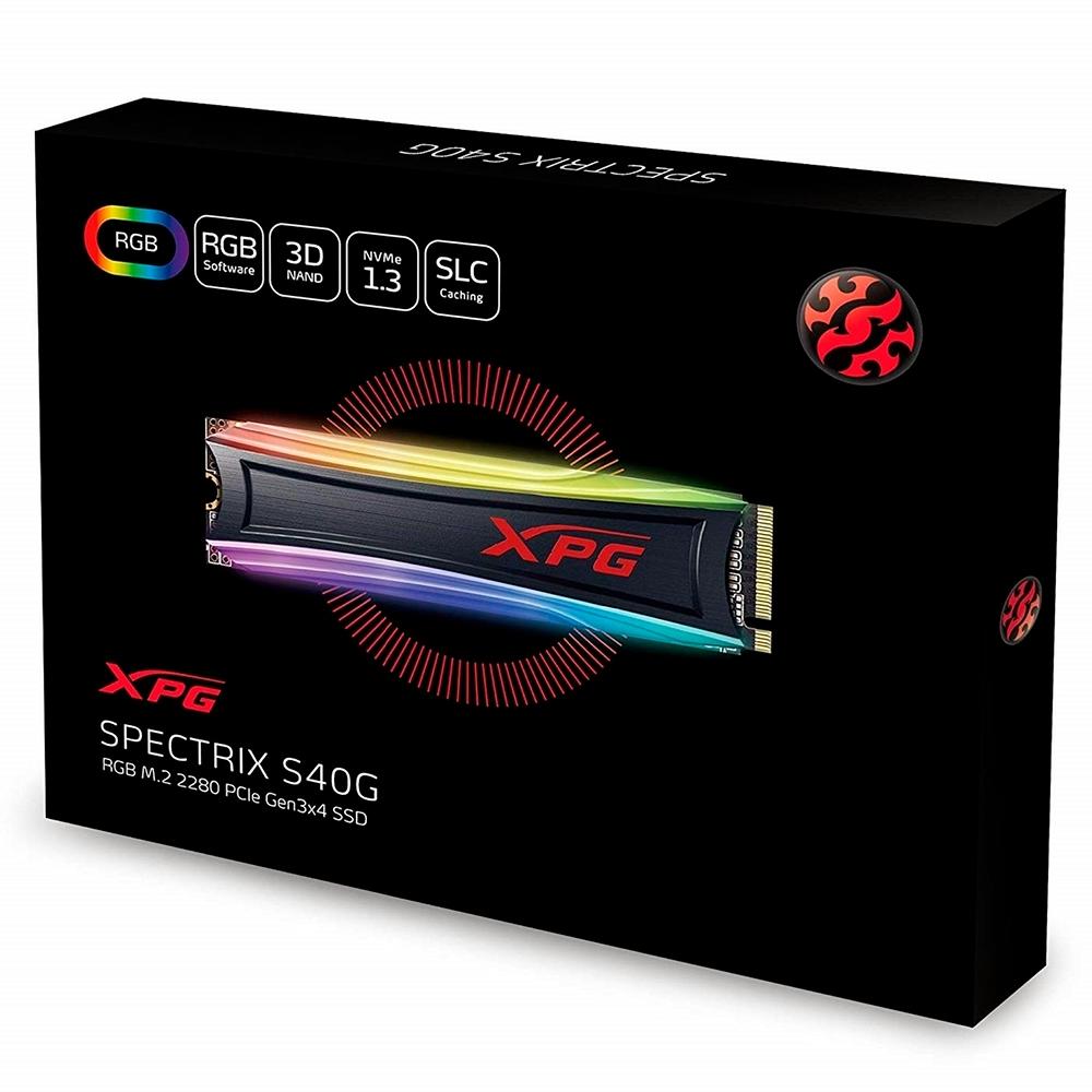 SSD Adata XPG Spectrix S40G 512GB, M.2, Leitura 3500MB/s, Gravação 2400MB/s – AS40G-512GT-C