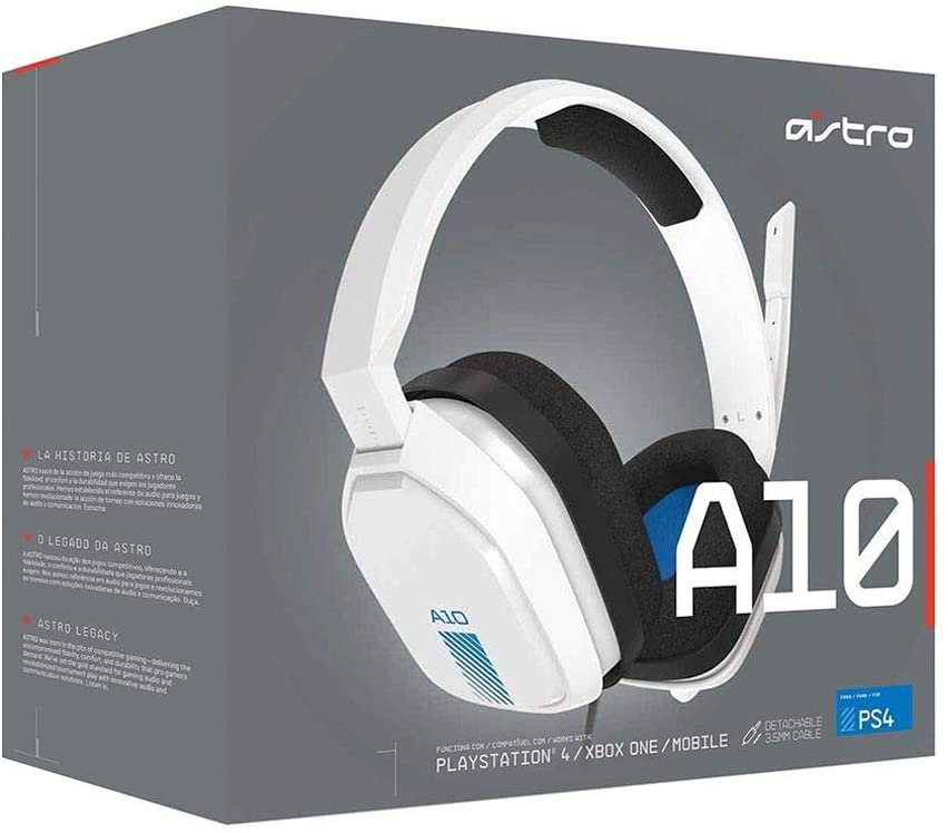 Headset Astro Gaming A10 Para Playstation, Xbox, Pc, Mac – Branco/Azul