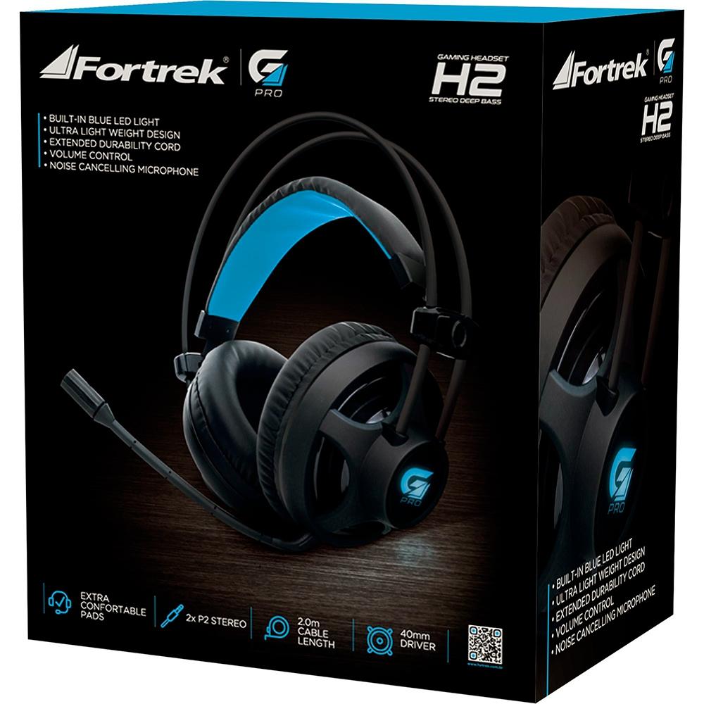 Headset Gamer Fortrek PRO H2 com LED Azul, P2, Preto – H2