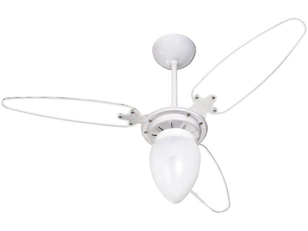 Ventilador de Teto Ventisol Premium Wind Light – 3 Pás Branco e Transparente para 1 Lâmpada