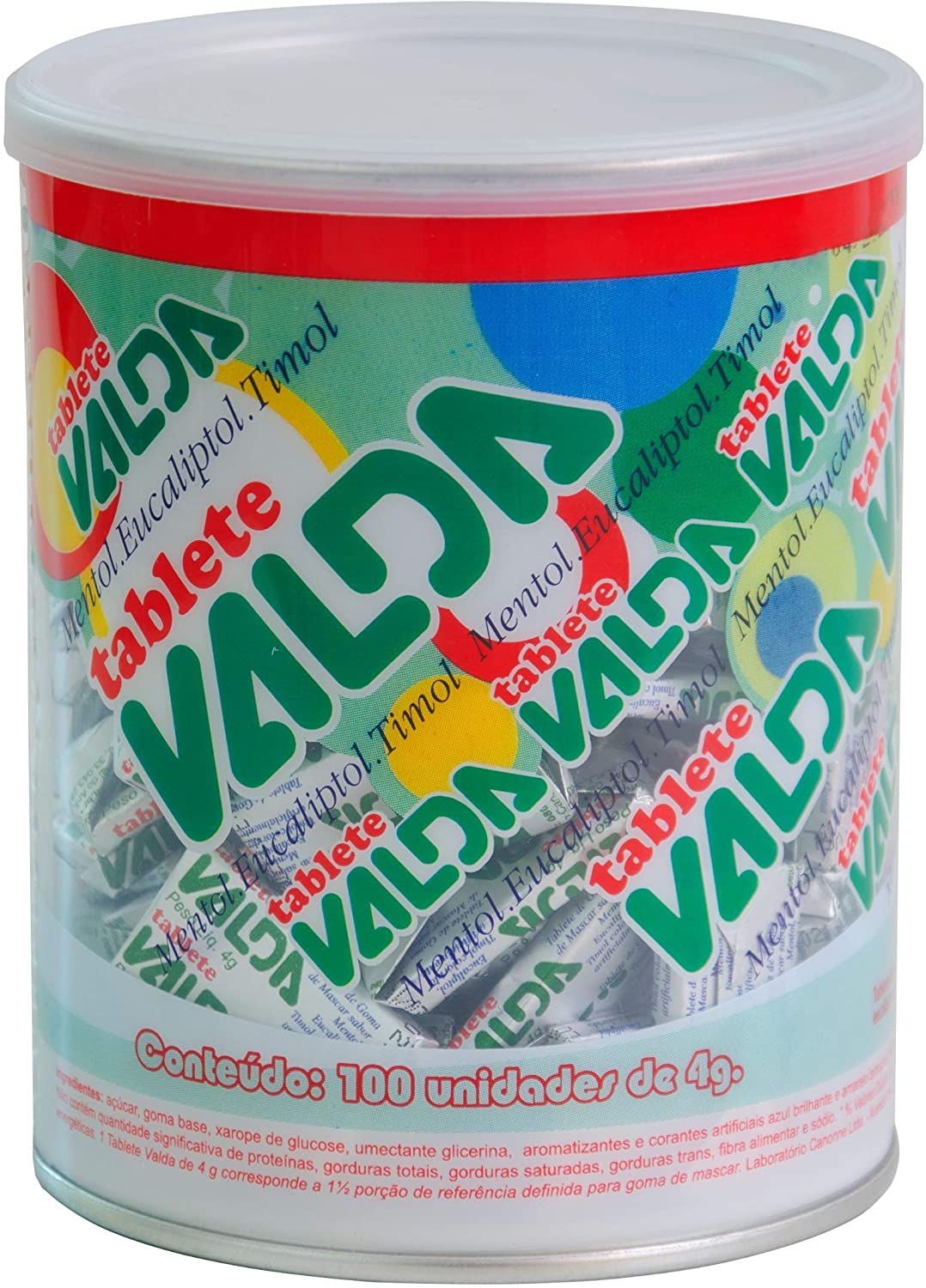 Pastilhas Valda, Kit com 100 Tablete de 4g