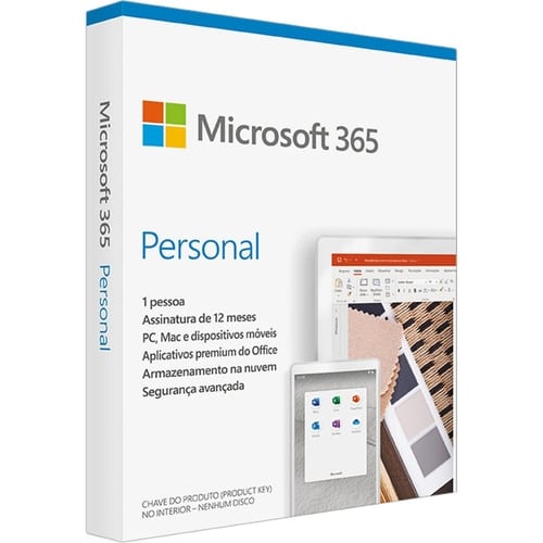 Microsoft 365 Personal Assinatura Anual para 1 Usuário PC, Mac, iOS e Android
