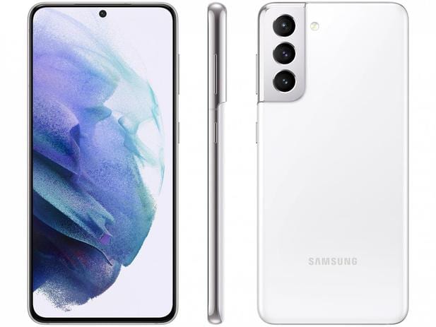 Smartphone Samsung Galaxy S21 128GB Branco 5G – 8GB RAM Tela 6,2” Câm. Tripla + Selfie 10MP