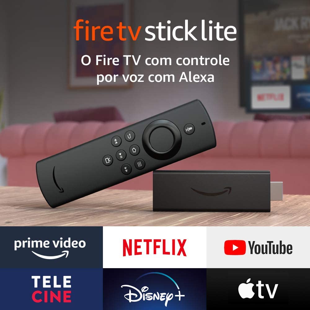Novo Fire TV Stick Lite com Controle Remoto Lite por Voz com Alexa | Streaming em Full HD | Modelo 2020