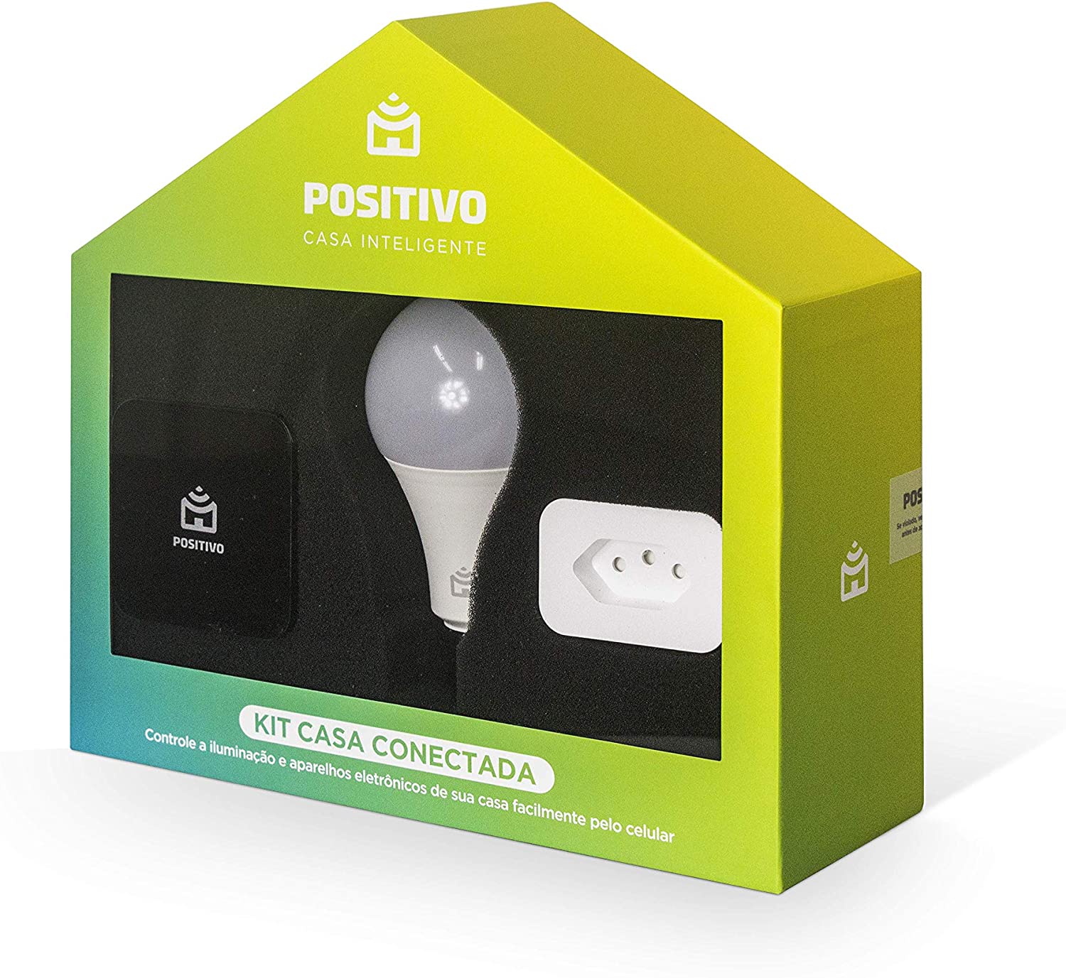Kit Casa Conectada, Positivo Casa Inteligente (1 Smart Controle Universal + 1 Smart Lâmpada Wi-Fi + 1 Smart Plug Wi-Fi), Compatível com Alexa