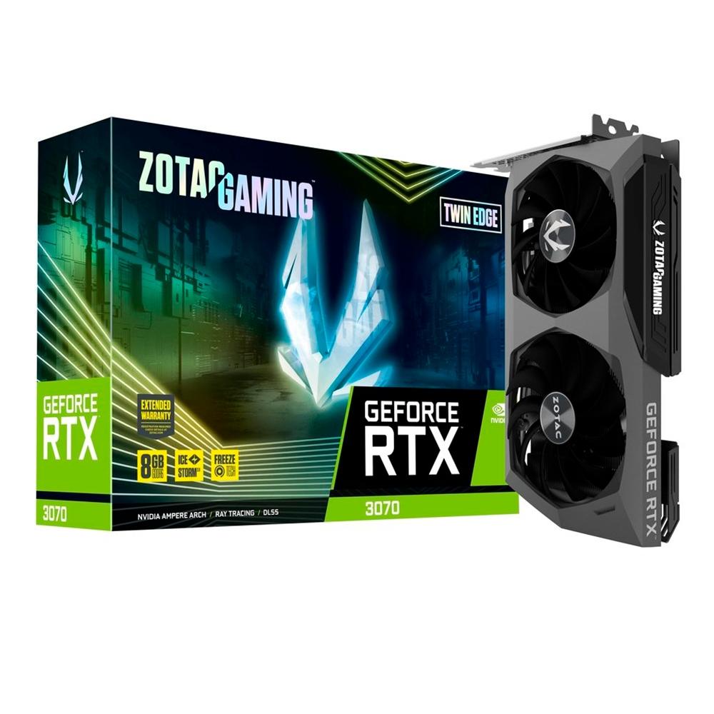 Placa de Vídeo Zotac NVIDIA GeForce RTX 3070 Twin Edge, 8GB, GDDR6 – ZT-A30700E-10P