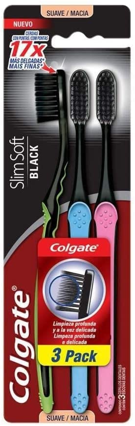 Escova Dental Colgate Slim Soft Black 3Unid