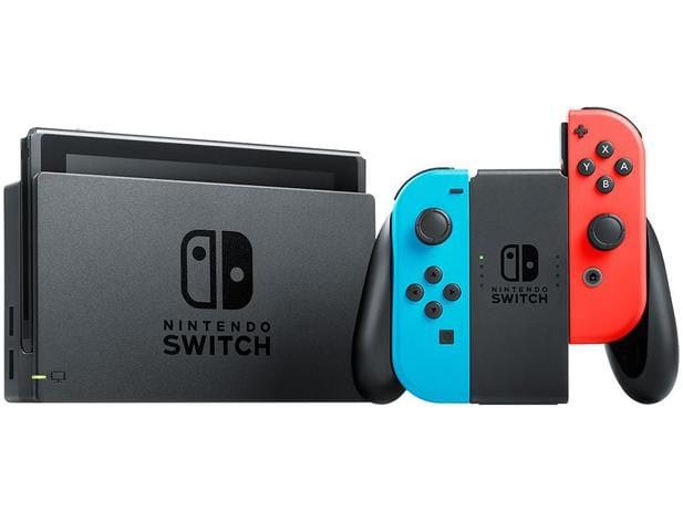 Nintendo Switch 32GB HAC-001-01 1 Controle Joy-Con – Vermelho e Azul